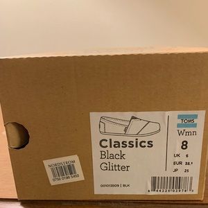 TOMS Black Glitter Shoes